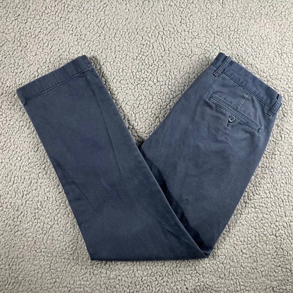 J.Crew Mens 31x30 Navy Blue 100% Cotton Straight‎ Leg Chino Pants - Picture 9 of 10